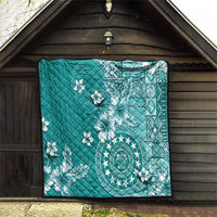 Cook Islands Quilt Teal Hibiscus And Stars