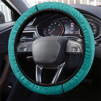 Cook Islands Steering Wheel Cover Teal Hibiscus And Stars LT05 - Polynesian Pride