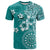 Cook Islands T Shirt Teal Hibiscus And Stars