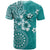 Cook Islands T Shirt Teal Hibiscus And Stars