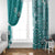 Cook Islands Window Curtain Teal Hibiscus And Stars