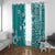 Cook Islands Window Curtain Teal Hibiscus And Stars