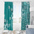 Cook Islands Window Curtain Teal Hibiscus And Stars