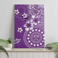 Cook Islands Canvas Wall Art Purple Hibiscus And Stars LT05 - Polynesian Pride