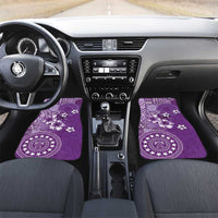 Cook Islands Car Mats Purple Hibiscus And Stars LT05 Set 2pcs - Front Purple - Polynesian Pride