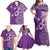 Cook Islands Family Matching Off Shoulder Maxi Dress and Hawaiian Shirt Purple Hibiscus And Stars