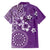 Cook Islands Family Matching Off Shoulder Maxi Dress and Hawaiian Shirt Purple Hibiscus And Stars