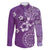 Cook Islands Family Matching Off Shoulder Maxi Dress and Hawaiian Shirt Purple Hibiscus And Stars