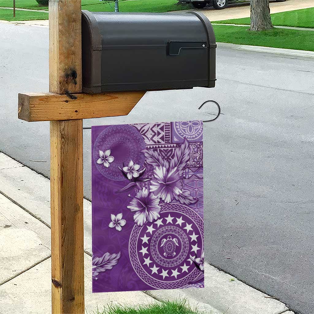 Cook Islands Garden Flag Purple Hibiscus And Stars LT05 - Polynesian Pride