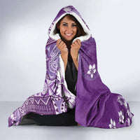 Cook Islands Hooded Blanket Purple Hibiscus And Stars LT05 - Polynesian Pride