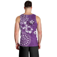 Cook Islands Men Tank Top Purple Hibiscus And Stars LT05 - Polynesian Pride