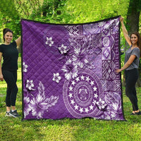 Cook Islands Quilt Purple Hibiscus And Stars