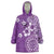 Cook Islands Wearable Blanket Hoodie Purple Hibiscus And Stars