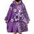 Cook Islands Wearable Blanket Hoodie Purple Hibiscus And Stars