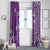 Cook Islands Window Curtain Purple Hibiscus And Stars