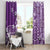 Cook Islands Window Curtain Purple Hibiscus And Stars