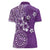 Cook Islands Women Polo Shirt Purple Hibiscus And Stars