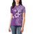 Cook Islands Women Polo Shirt Purple Hibiscus And Stars