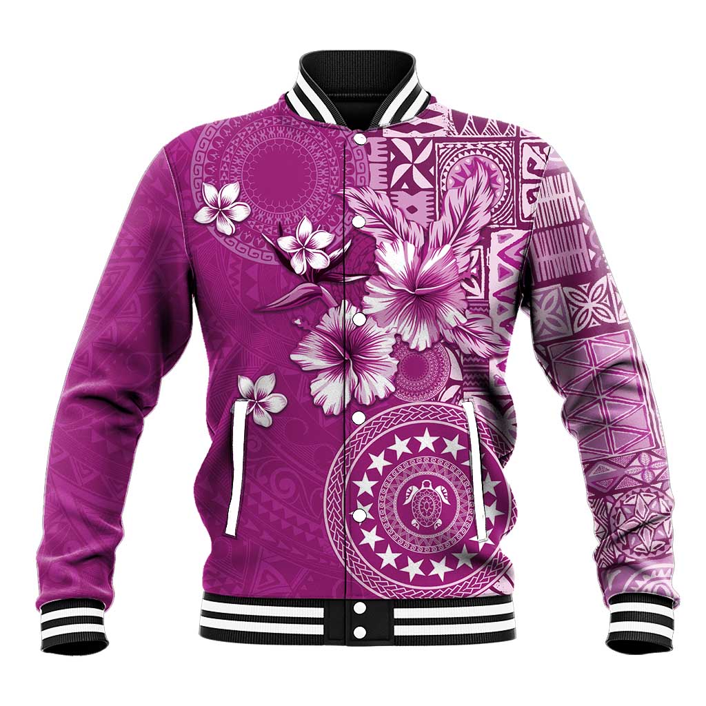 Cook Islands Baseball Jacket Fandango Hibiscus And Stars LT05 Unisex Fandango - Polynesian Pride