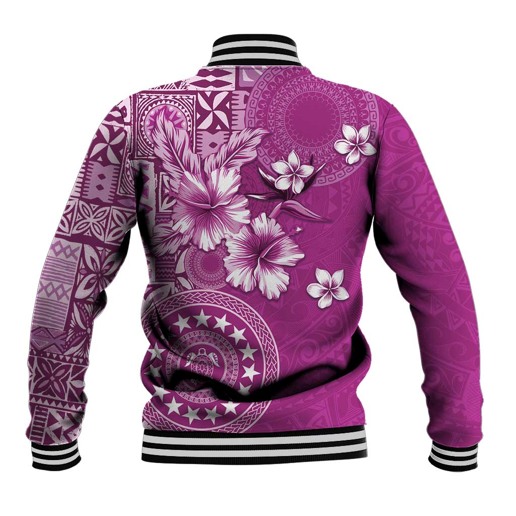 Cook Islands Baseball Jacket Fandango Hibiscus And Stars LT05 - Polynesian Pride