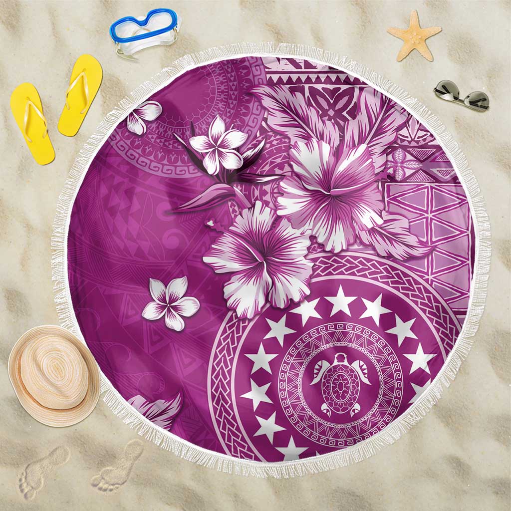 Cook Islands Beach Blanket Fandango Hibiscus And Stars LT05 One Size 150cm Fandango - Polynesian Pride