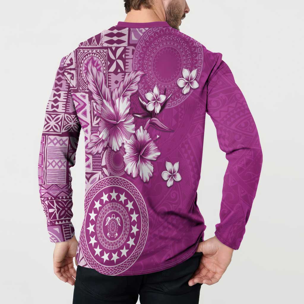 Cook Islands Button Sweatshirt Fandango Hibiscus And Stars LT05 - Polynesian Pride