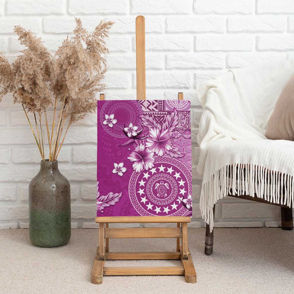 Cook Islands Canvas Wall Art Fandango Hibiscus And Stars LT05 - Polynesian Pride
