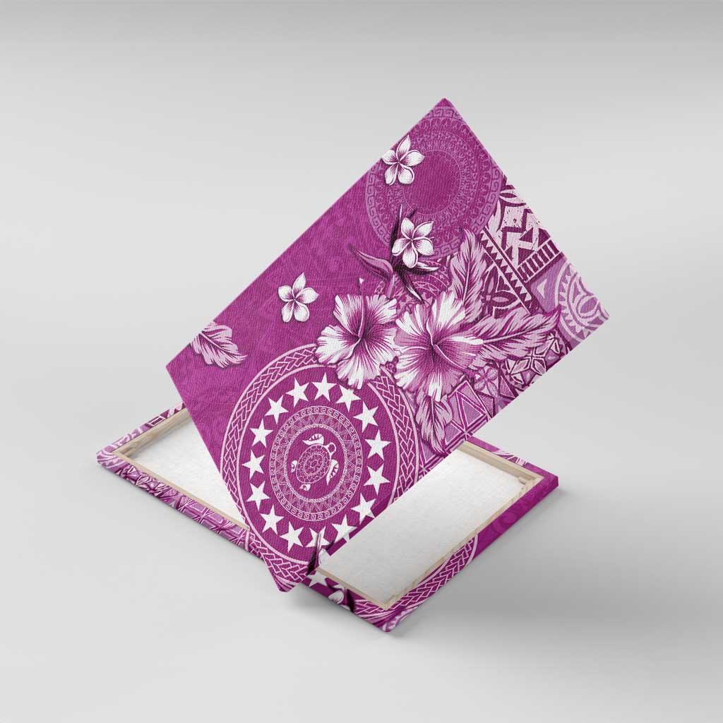 Cook Islands Canvas Wall Art Fandango Hibiscus And Stars LT05 With Frame Fandango - Polynesian Pride