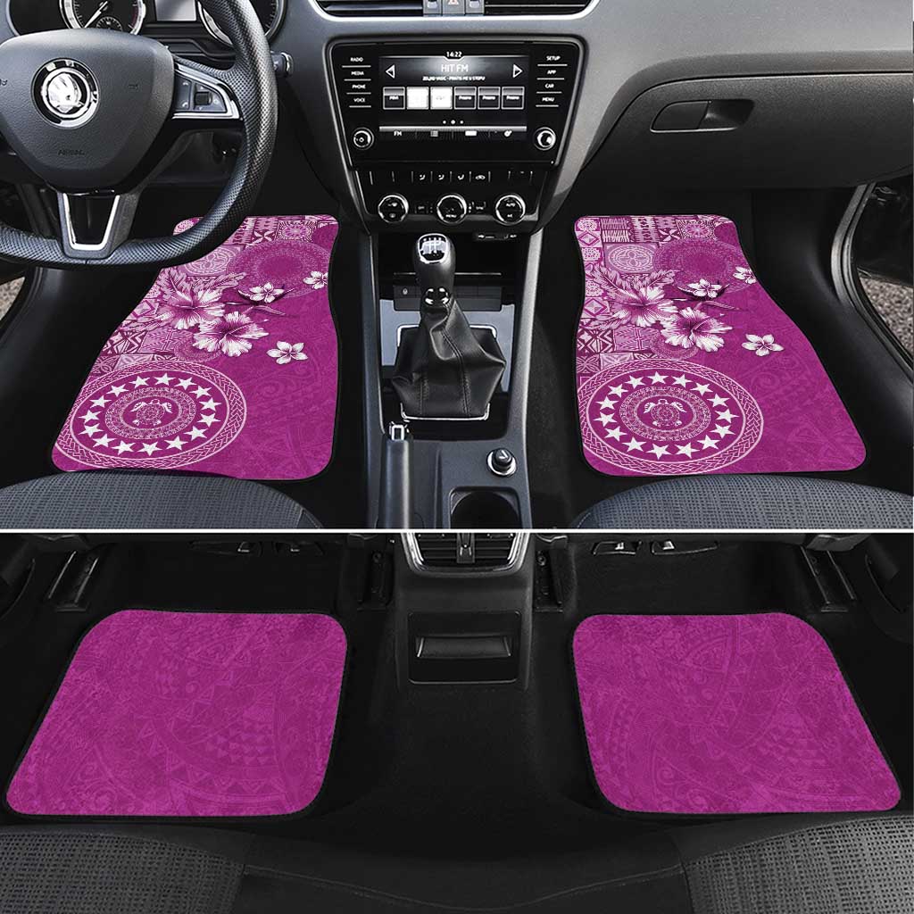 Cook Islands Car Mats Fandango Hibiscus And Stars LT05 Set 4pcs Fandango - Polynesian Pride