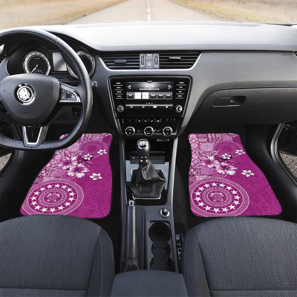 Cook Islands Car Mats Fandango Hibiscus And Stars LT05 Set 2pcs - Front Fandango - Polynesian Pride