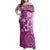 Cook Islands Family Matching Off Shoulder Maxi Dress and Hawaiian Shirt Fandango Hibiscus And Stars