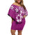 Cook Islands Family Matching Off Shoulder Short Dress and Hawaiian Shirt Fandango Hibiscus And Stars