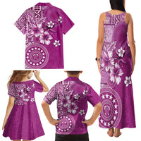 Cook Islands Family Matching Tank Maxi Dress and Hawaiian Shirt Fandango Hibiscus And Stars