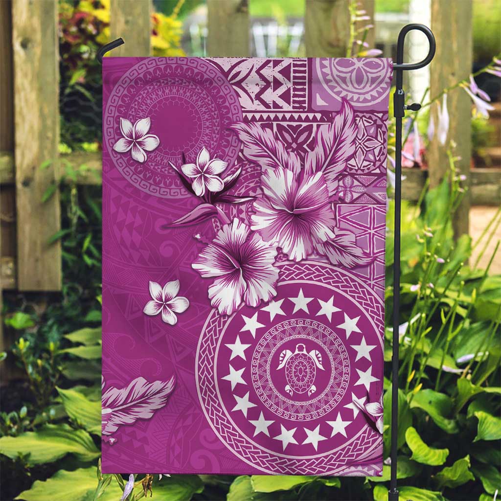 Cook Islands Garden Flag Fandango Hibiscus And Stars LT05 Garden Flag Fandango - Polynesian Pride