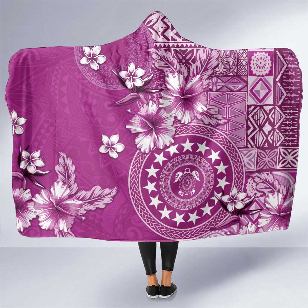 Cook Islands Hooded Blanket Fandango Hibiscus And Stars LT05 One Size Fandango - Polynesian Pride
