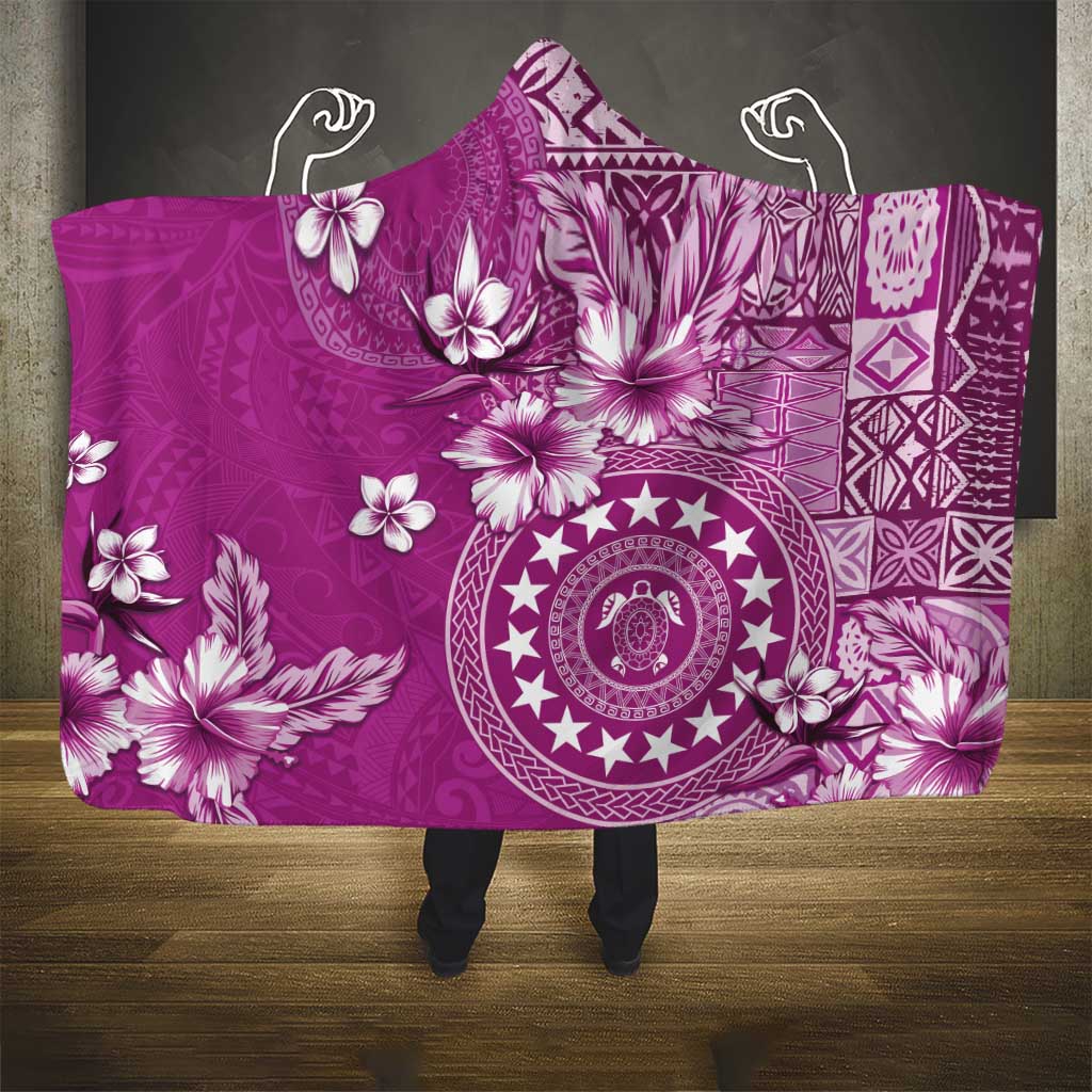 Cook Islands Hooded Blanket Fandango Hibiscus And Stars LT05 - Polynesian Pride