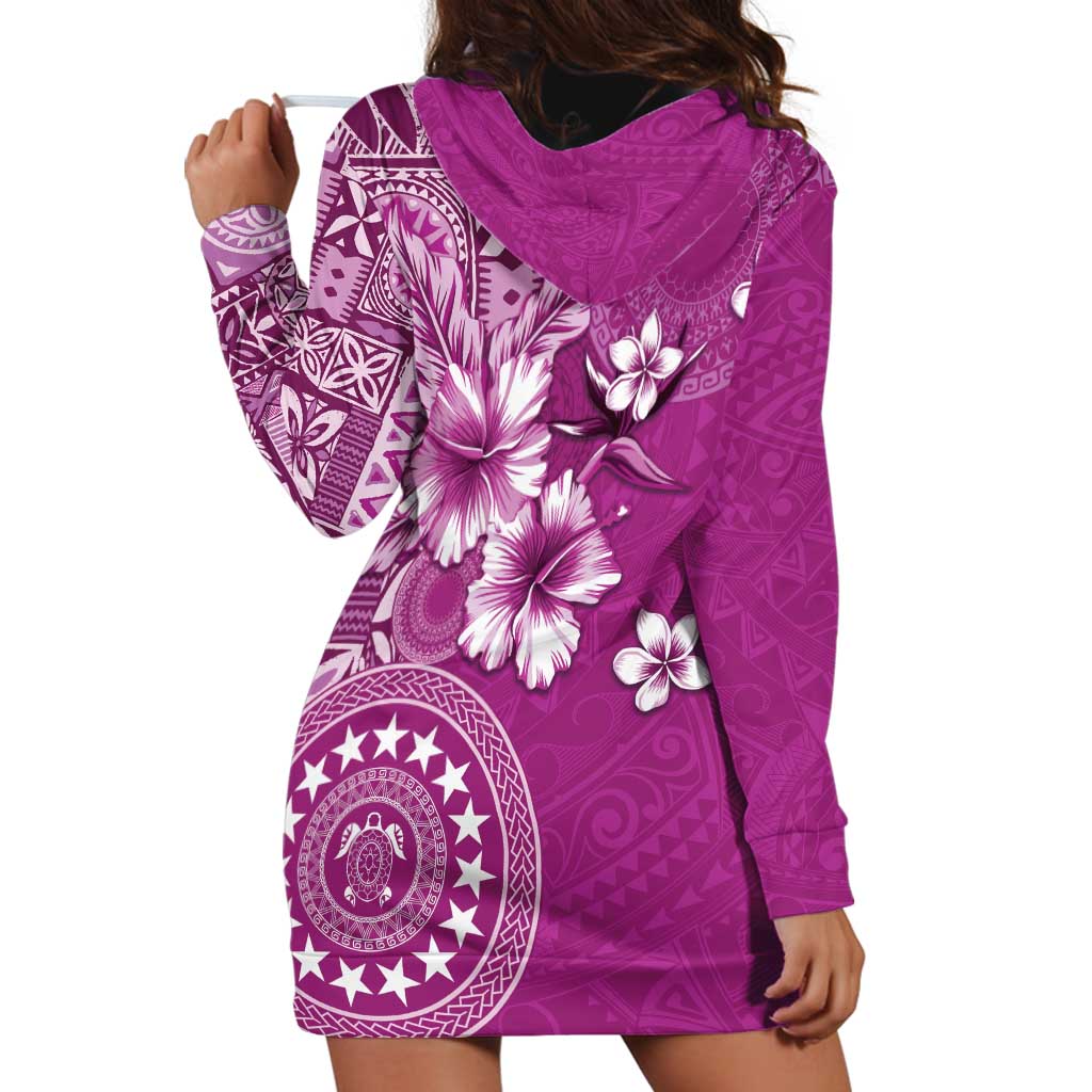 Cook Islands Hoodie Dress Fandango Hibiscus And Stars LT05 - Polynesian Pride