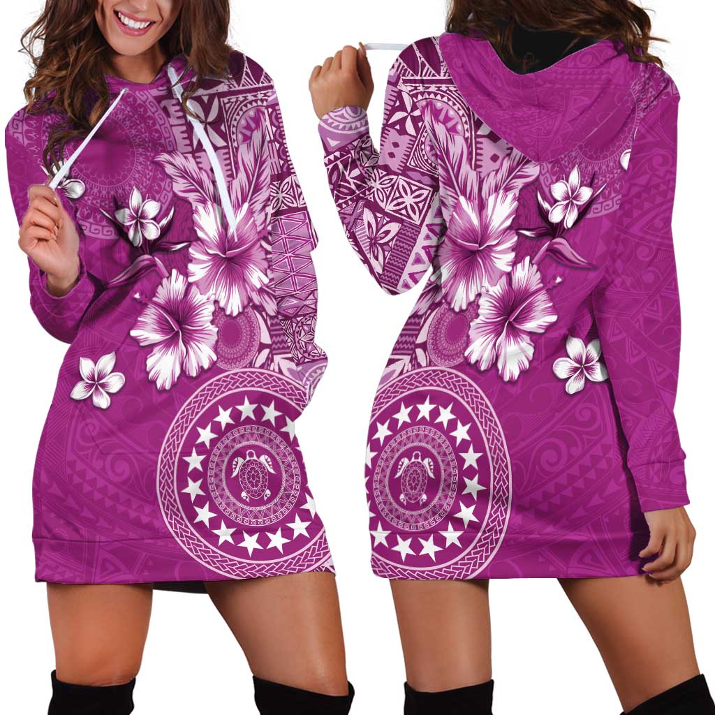 Cook Islands Hoodie Dress Fandango Hibiscus And Stars LT05 - Polynesian Pride