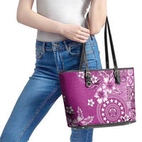 Cook Islands Leather Tote Bag Fandango Hibiscus And Stars