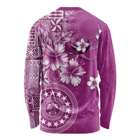 Cook Islands Long Sleeve Shirt Fandango Hibiscus And Stars LT05 - Polynesian Pride