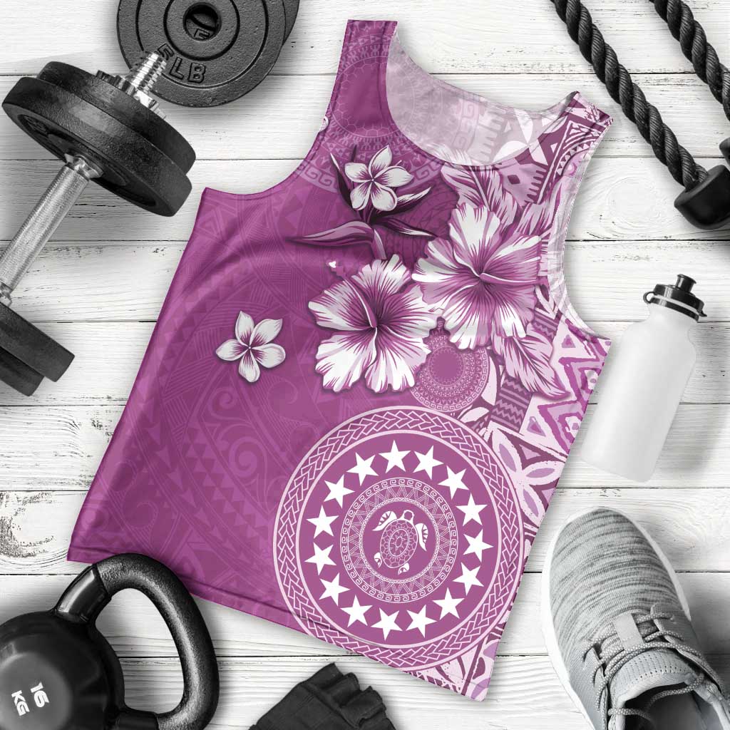 Cook Islands Men Tank Top Fandango Hibiscus And Stars LT05 - Polynesian Pride