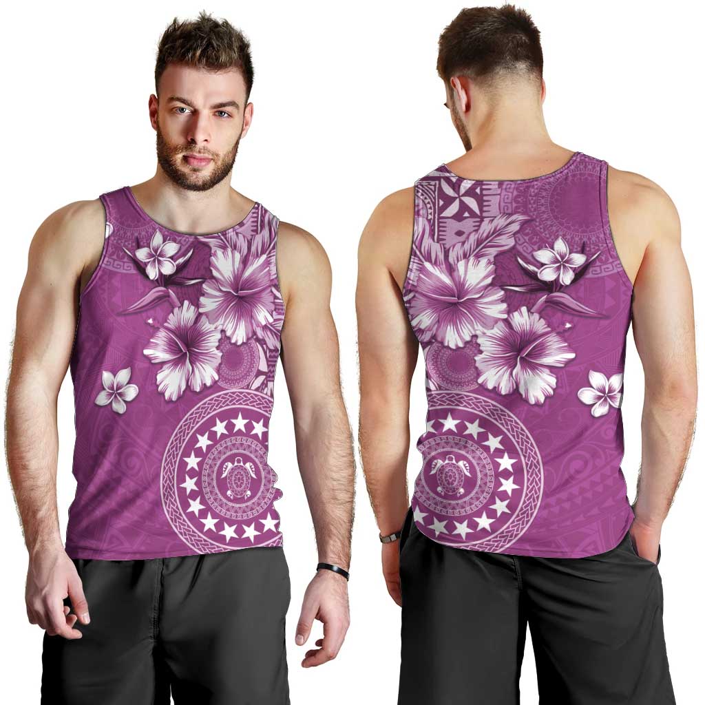 Cook Islands Men Tank Top Fandango Hibiscus And Stars LT05 - Polynesian Pride