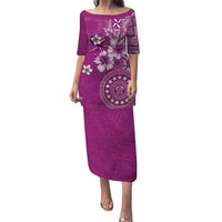 Cook Islands Puletasi Fandango Hibiscus And Stars LT05 Long Dress Fandango - Polynesian Pride