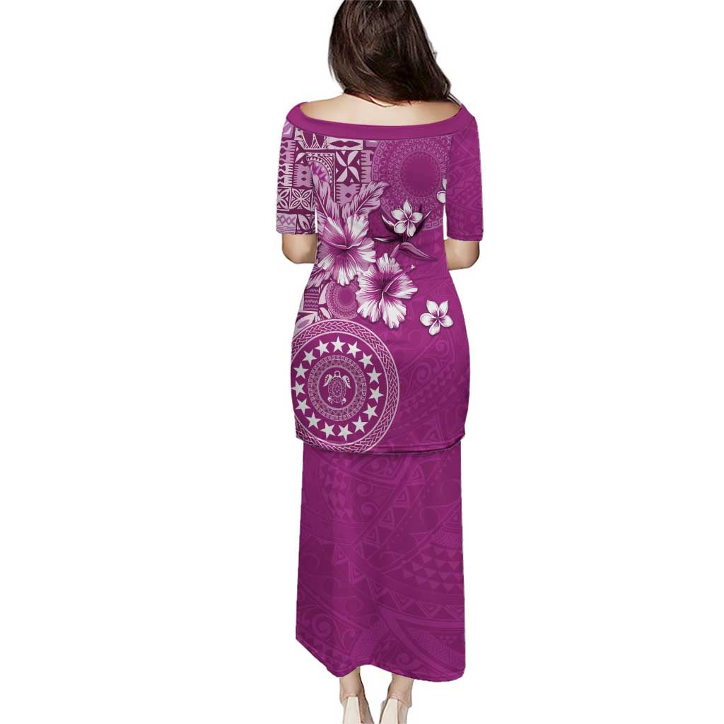 Cook Islands Puletasi Fandango Hibiscus And Stars LT05 - Polynesian Pride