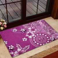 Cook Islands Rubber Doormat Fandango Hibiscus And Stars LT05 - Polynesian Pride