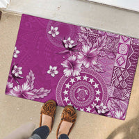 Cook Islands Rubber Doormat Fandango Hibiscus And Stars LT05 - Polynesian Pride