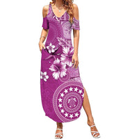Cook Islands Summer Maxi Dress Fandango Hibiscus And Stars LT05 Women Fandango - Polynesian Pride