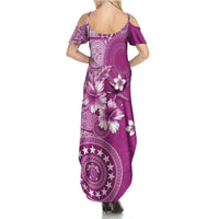 Cook Islands Summer Maxi Dress Fandango Hibiscus And Stars LT05 - Polynesian Pride