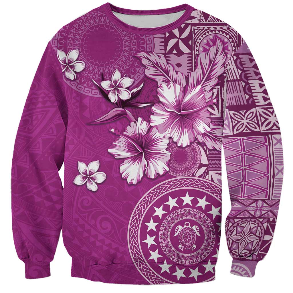 Cook Islands Sweatshirt Fandango Hibiscus And Stars LT05 Unisex Fandango - Polynesian Pride