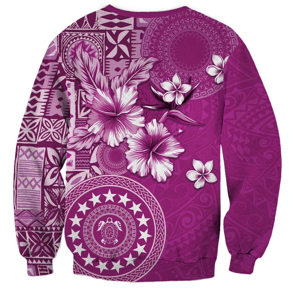 Cook Islands Sweatshirt Fandango Hibiscus And Stars LT05 - Polynesian Pride